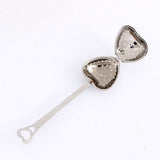 1X Stainless Steel Filter Tea Infuser Heart Shape Spoon Strainer Ball Novelty - Top-Down View