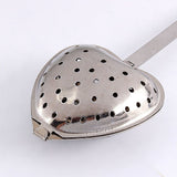 1X Stainless Steel Filter Tea Infuser Heart Shape Spoon Strainer Ball Novelty - Low Angle