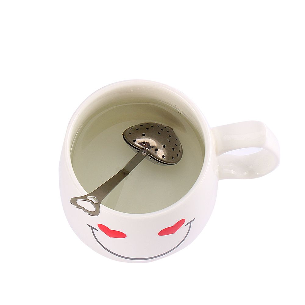 1X Stainless Steel Filter Tea Infuser Heart Shape Spoon Strainer Ball Novelty