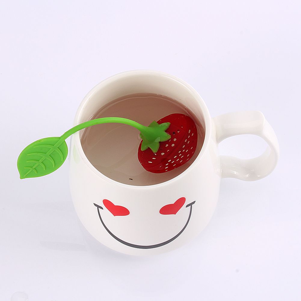 Silicone Creative Strawberry Shape Tea Leaf Strainer Herbal Spice Infuser Filter