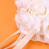 Romantic Rose Wedding Favors Heart Pearl Gift Ring Box Pillow Cushion