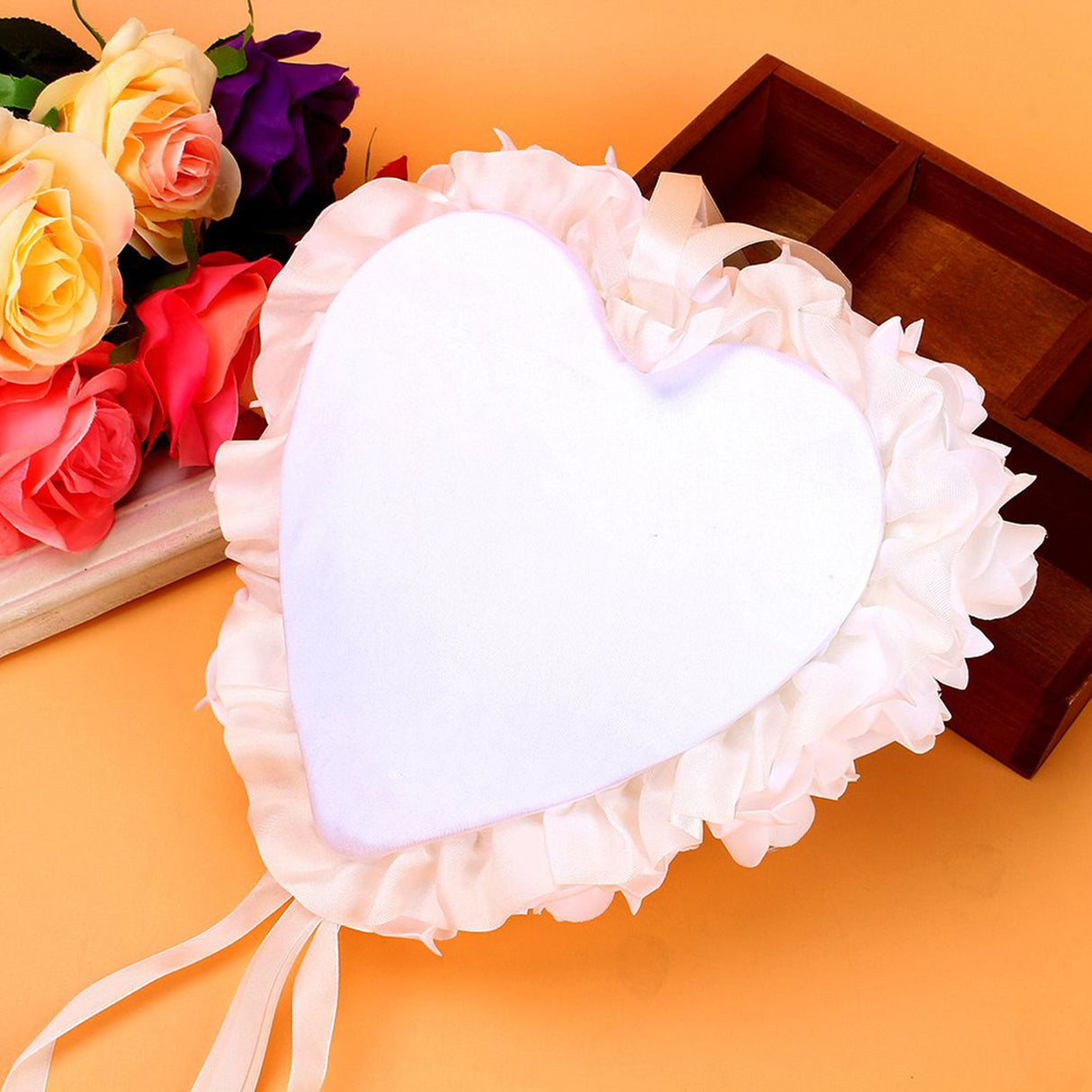 Romantic Rose Wedding Favors Heart Pearl Gift Ring Box Pillow Cushion