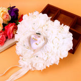 Romantic Rose Wedding Favors Heart Pearl Gift Ring Box Pillow Cushion - 45-Degree Angle