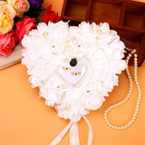 Romantic Rose Wedding Favors Heart Pearl Gift Ring Box Pillow Cushion