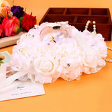 Romantic Rose Wedding Favors Heart Pearl Gift Ring Box Pillow Cushion