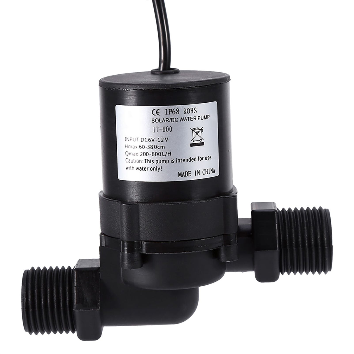 DC 12V Solar Water Circulation Pump Brushless Motor Water Pump 600L/H IP68 Waterproof Plug