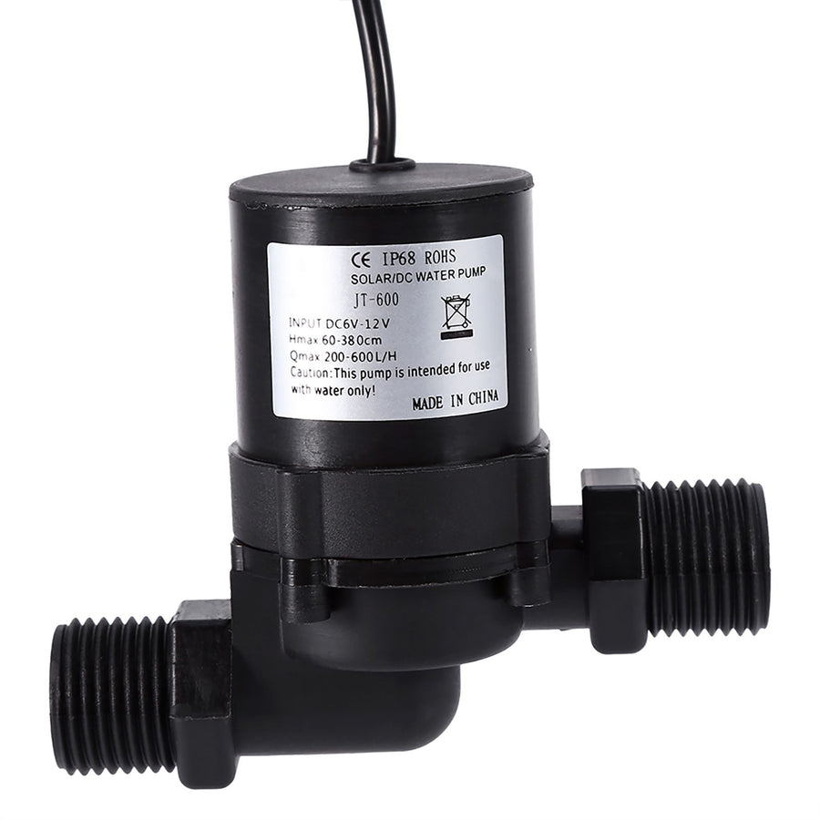 DC 12V Solar Water Circulation Pump Brushless Motor Water Pump 600L/H IP68 Waterproof Plug