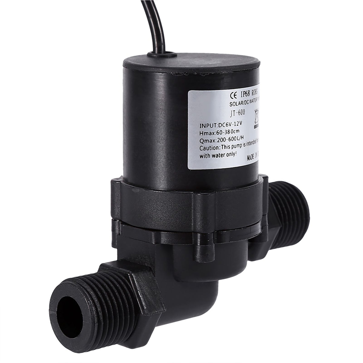 DC 12V Solar Water Circulation Pump Brushless Motor Water Pump 600L/H IP68 Waterproof Plug