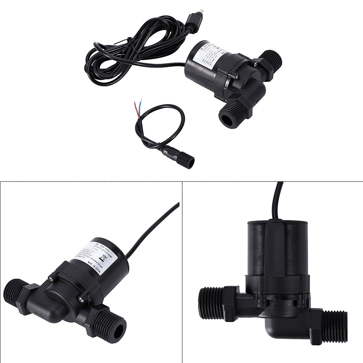 DC 12V Solar Water Circulation Pump Brushless Motor Water Pump 600L/H IP68 Waterproof Plug