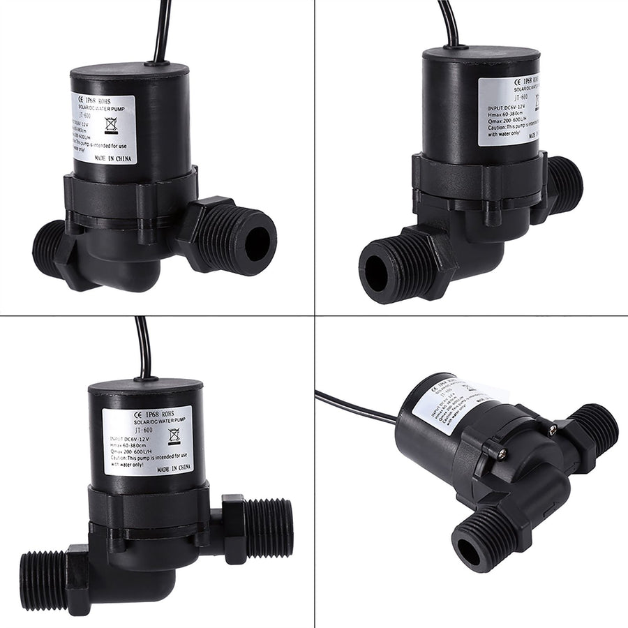 DC 12V Solar Water Circulation Pump Brushless Motor Water Pump 600L/H IP68 Waterproof Plug