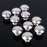 10Pcs Round Stainless Steel Cabinet Knobs Drawer Handles Cupboard Accessories