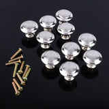 10Pcs Round Stainless Steel Cabinet Knobs Drawer Handles Cupboard Accessories