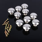 10Pcs Round Stainless Steel Cabinet Knobs Drawer Handles Cupboard Accessories