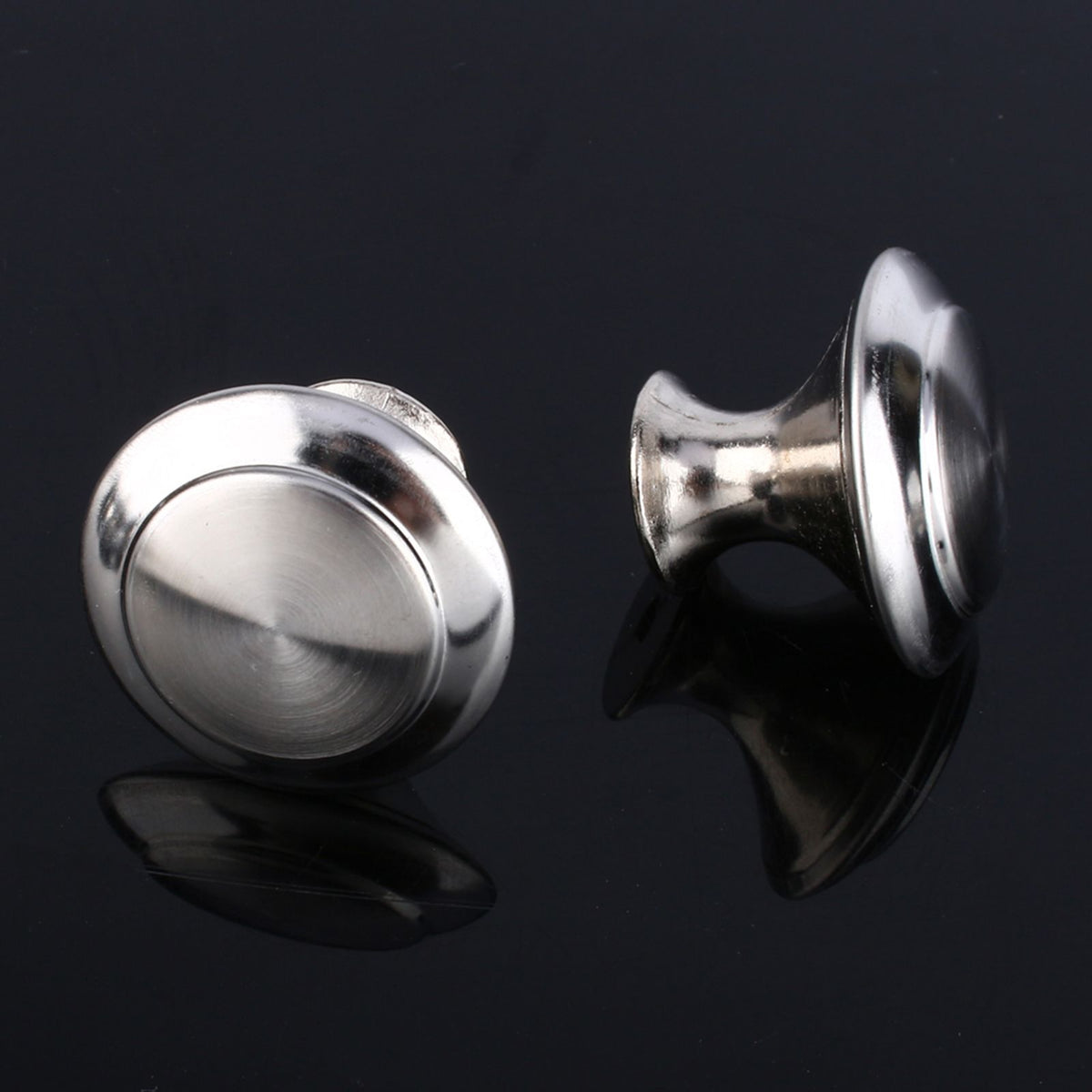 10Pcs Round Stainless Steel Cabinet Knobs Drawer Handles Cupboard Accessories