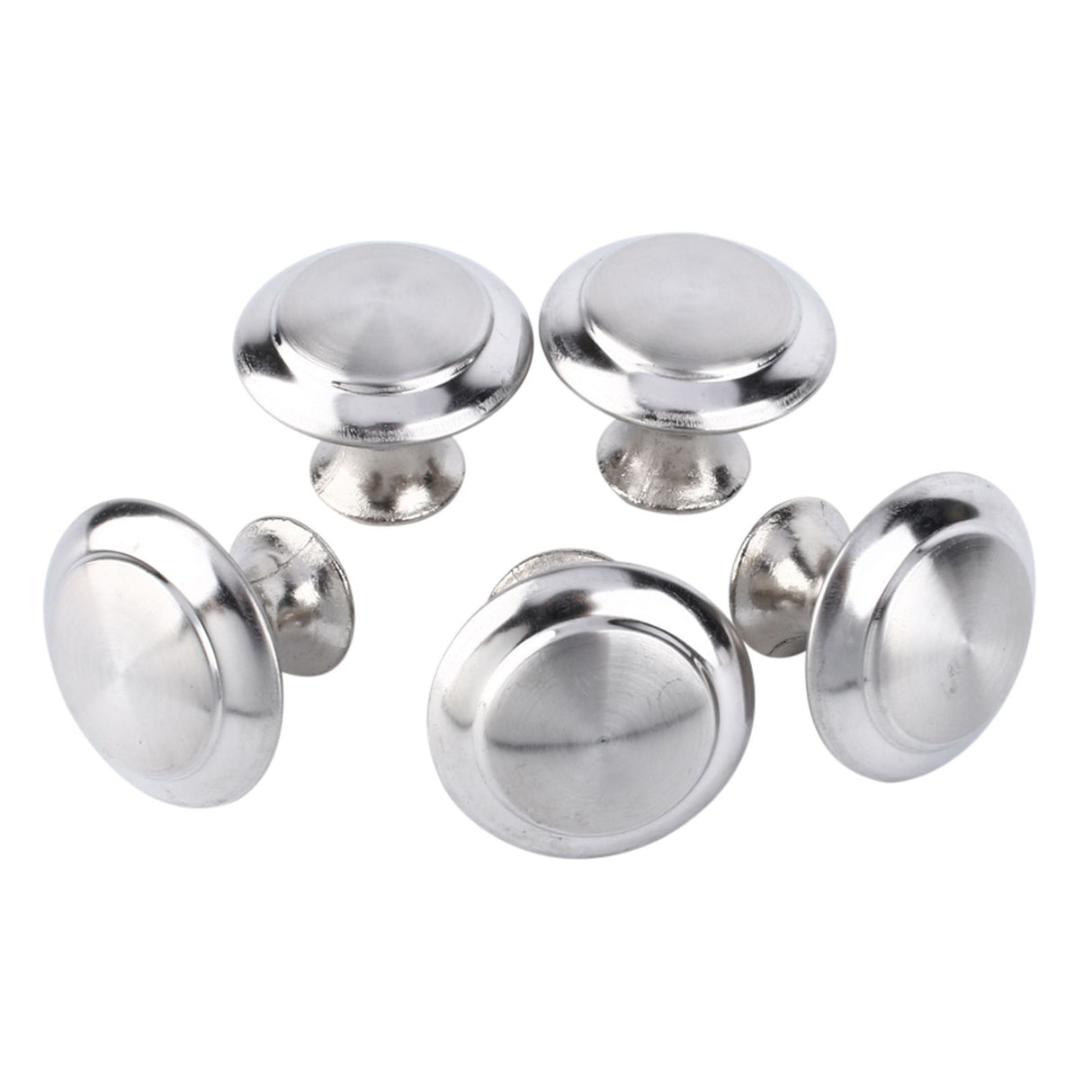 10Pcs Round Stainless Steel Cabinet Knobs Drawer Handles Cupboard Accessories