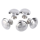 10Pcs Round Stainless Steel Cabinet Knobs Drawer Handles Cupboard Accessories - Rear View