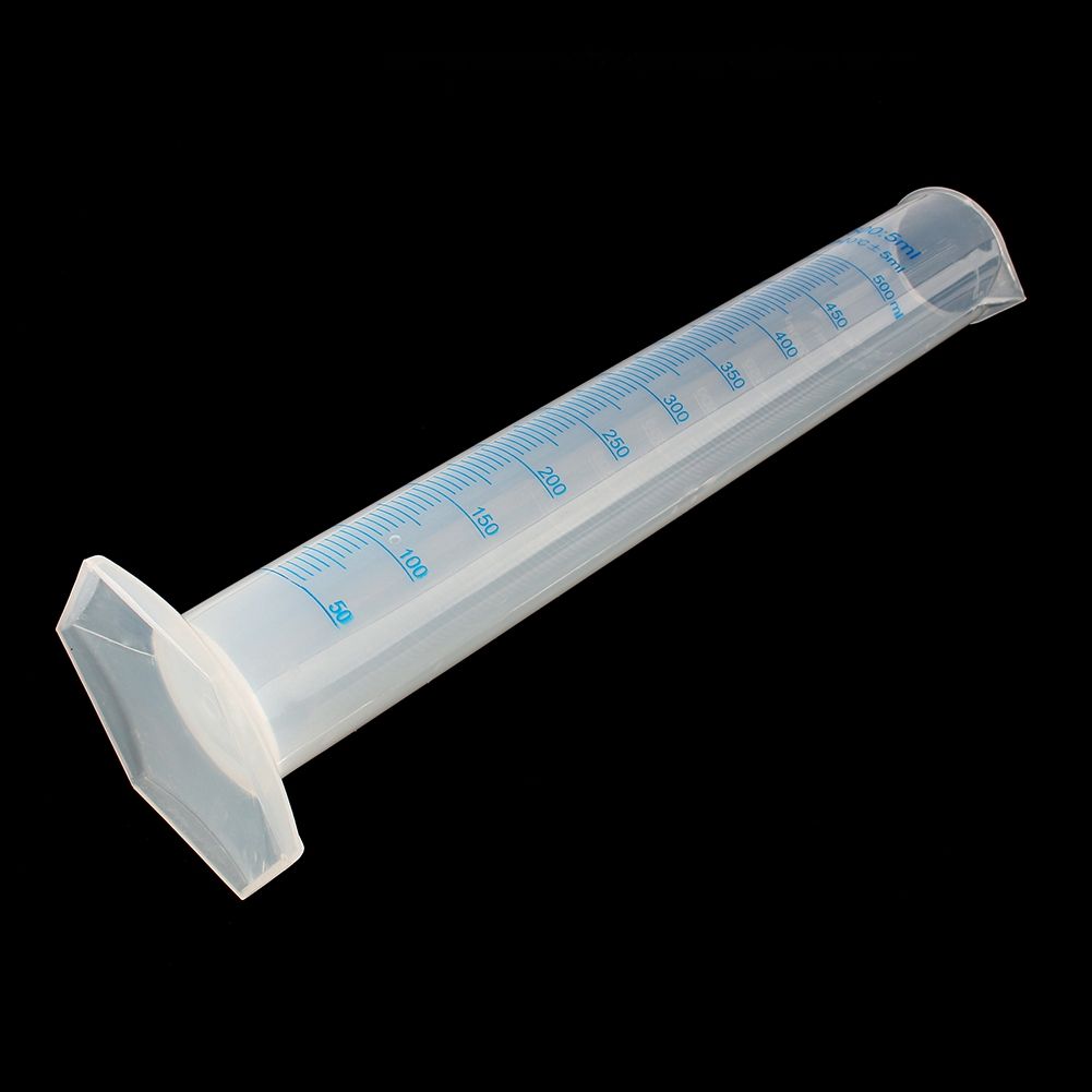 500ml Measuring Cylinder Plastic Graduated Laboratory Trial Test Liquid Tube Hot