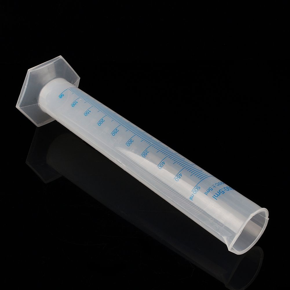 500ml Measuring Cylinder Plastic Graduated Laboratory Trial Test Liquid Tube Hot