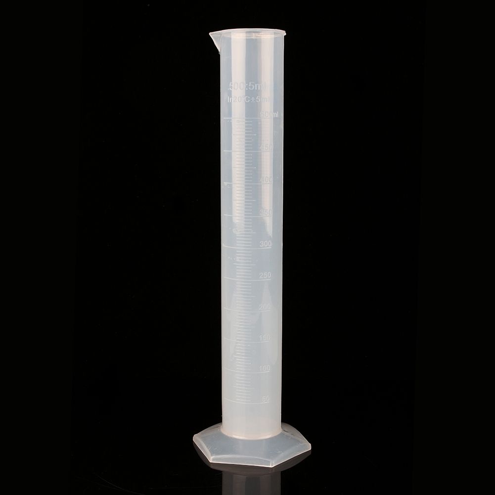 500ml Measuring Cylinder Plastic Graduated Laboratory Trial Test Liquid Tube Hot