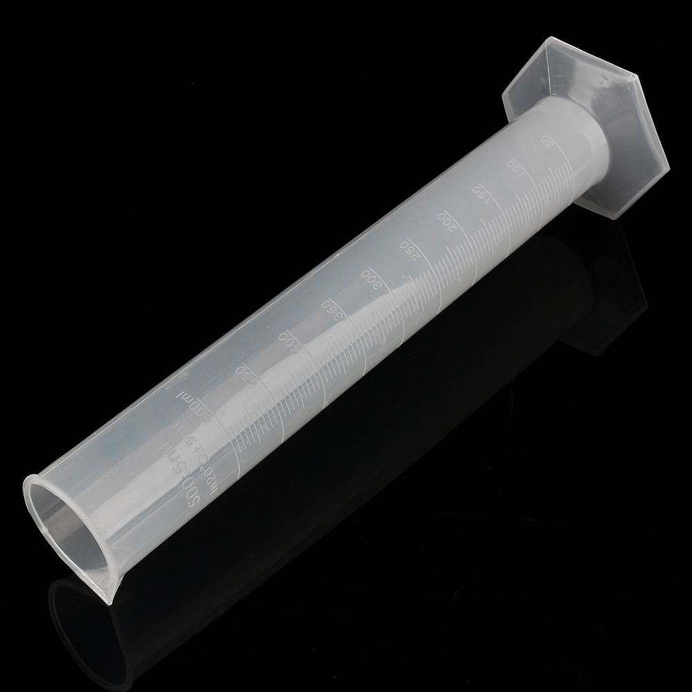 500ml Measuring Cylinder Plastic Graduated Laboratory Trial Test Liquid Tube Hot