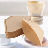 100x Unbleached Coffee Filter Papers Cones Cups Brewer Espresso Strainer Dripper - Front View