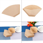 100x Unbleached Coffee Filter Papers Cones Cups Brewer Espresso Strainer Dripper