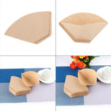 100x Unbleached Coffee Filter Papers Cones Cups Brewer Espresso Strainer Dripper - Side View