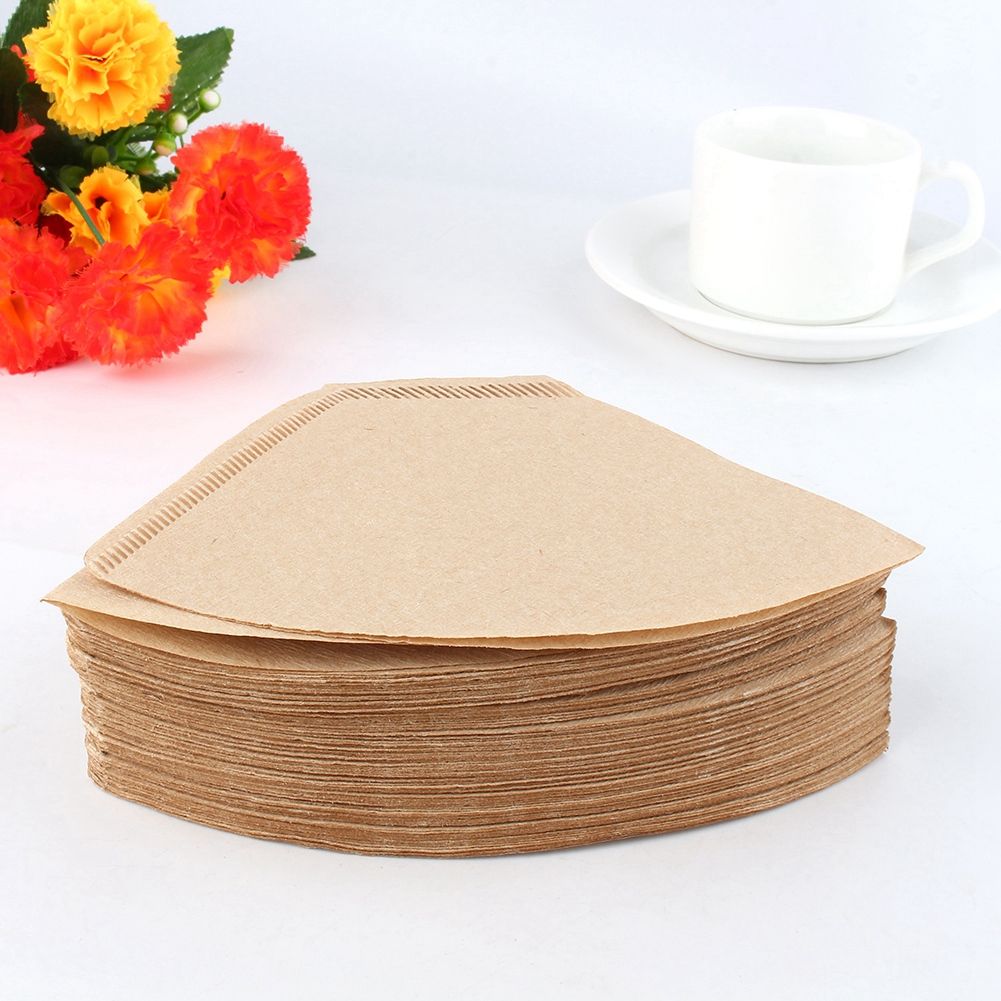 100x Unbleached Coffee Filter Papers Cones Cups Brewer Espresso Strainer Dripper