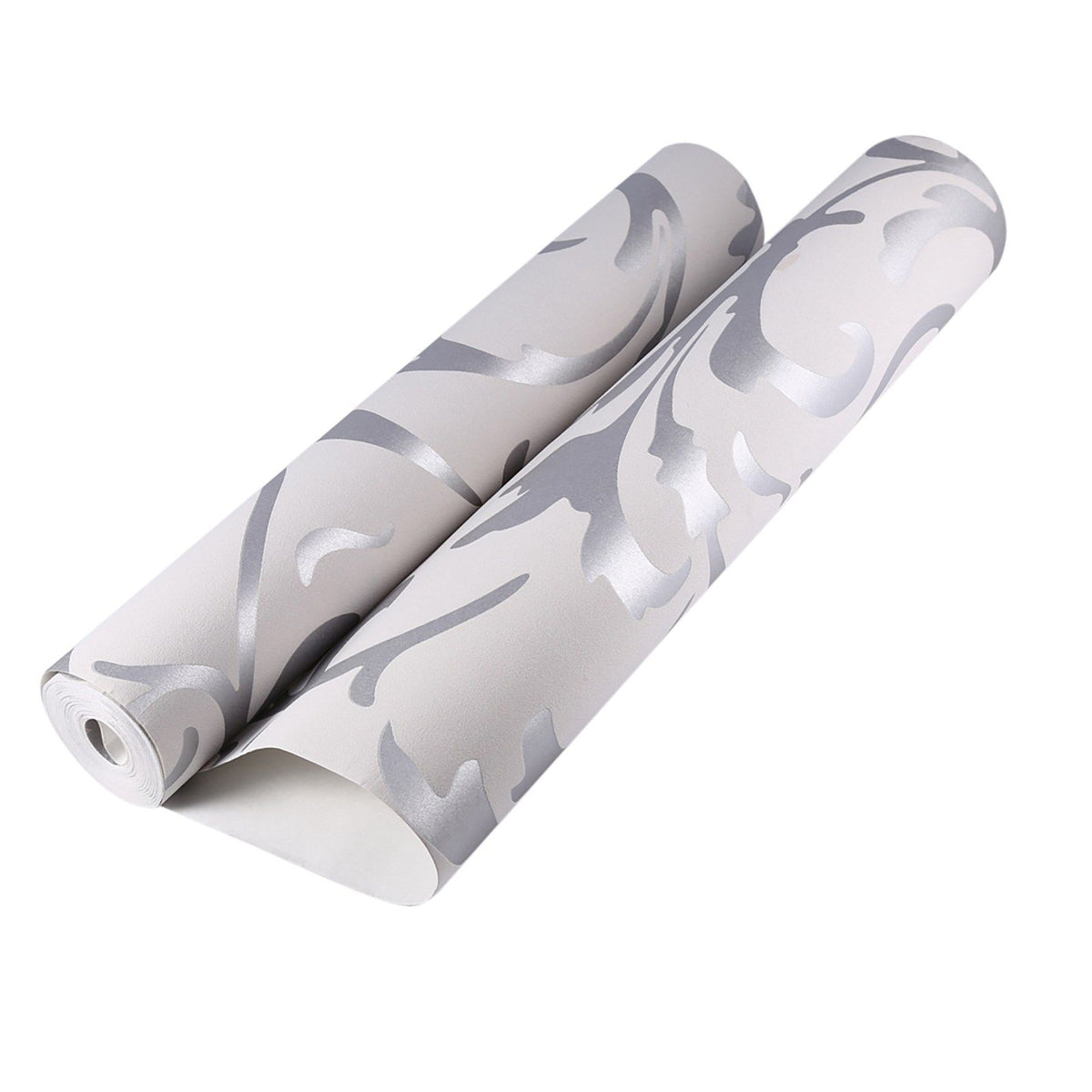 Luxury Embossed Nonwoven Bedroom 3D Vertical Wallpaper Home Decor Silver