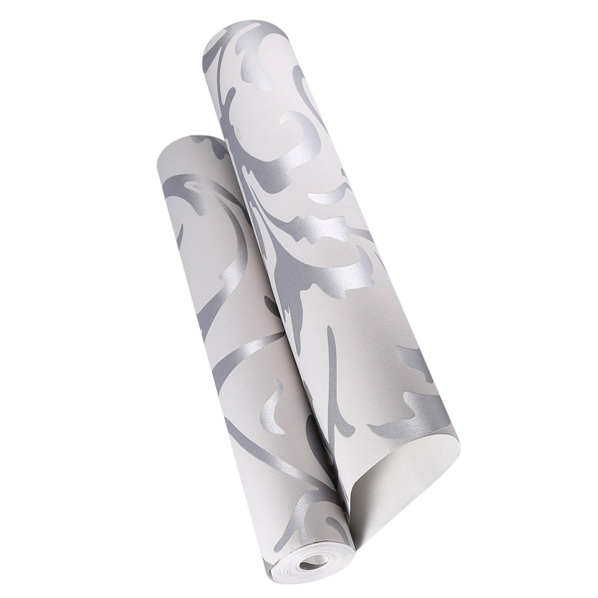 Luxury Embossed Nonwoven Bedroom 3D Vertical Wallpaper Home Decor Silver
