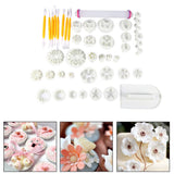 46 PCS Flower Fondant Cake Sugarcraft Decorating Kit Cutters Tools Mold Sets - Extra Image