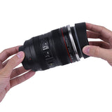 Creative Camera Lens Shaped Insulation Cup Stainless Steel Insulated Travelling Flask V Black