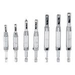 7 Sizes Hole Saw Centering Hinge Twisted Drill Bits DIY Woodwork Reaming Cabinet Tools