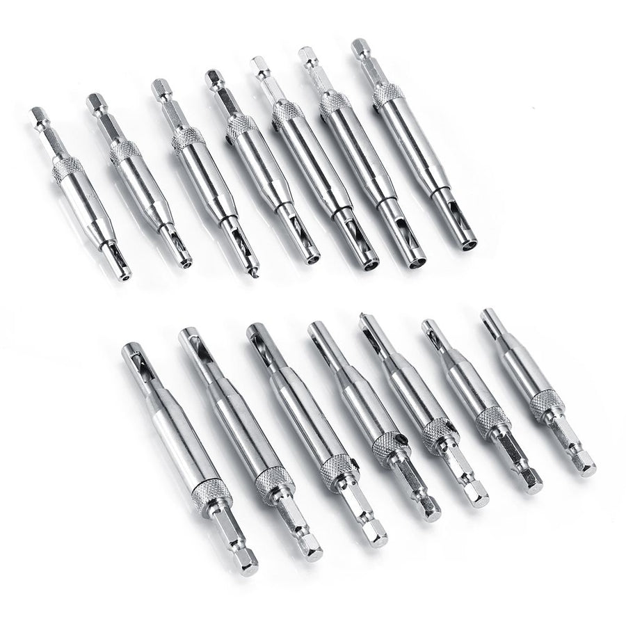 7 Sizes Hole Saw Centering Hinge Twisted Drill Bits DIY Woodwork Reaming Cabinet Tools