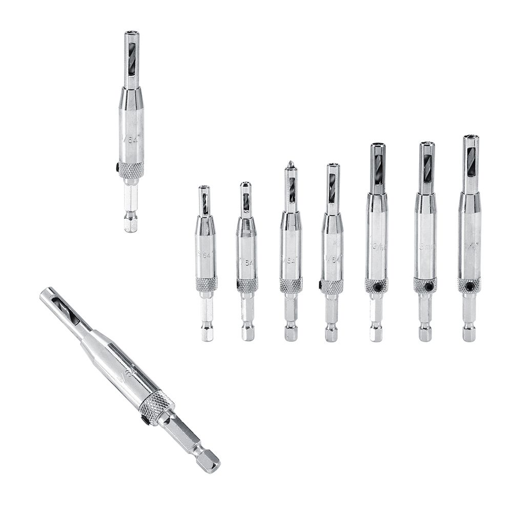 7 Sizes Hole Saw Centering Hinge Twisted Drill Bits DIY Woodwork Reaming Cabinet Tools