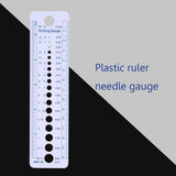 Plastic Knitting Needle Gauge Ruler Inch cm Sewing Tools US UK Canada Sizes 2-10mm