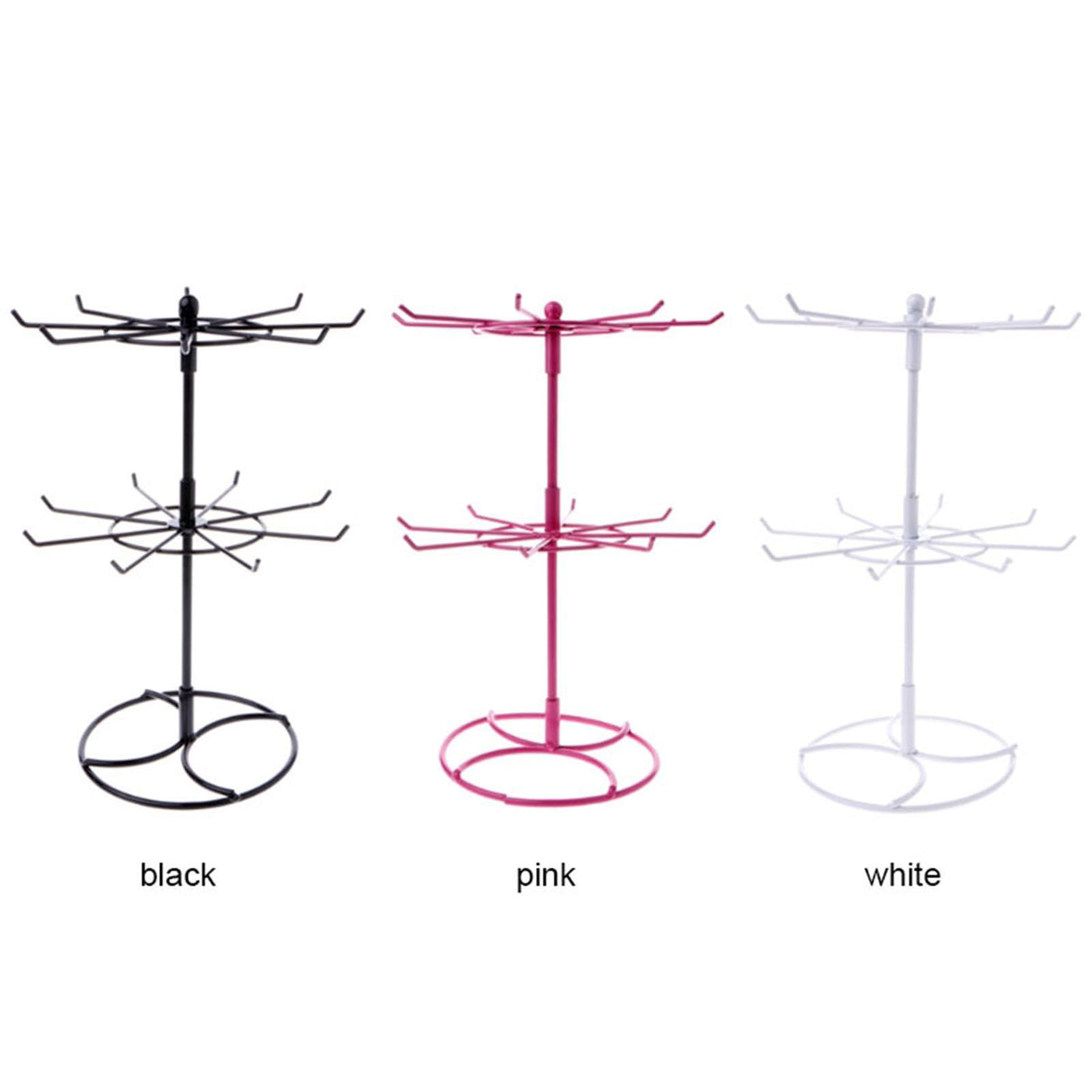 Jewelry Display Rack Double Tier Jewelry Stand Portable Metal Jewelry Rack for Home