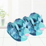 Triceratops Plush Slippers Winter Autumn and Winter Cartoon Men and Women Indoor Cotton Slippers - Front View