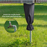 Outdoor Faucet Cover Oxford Cloth Freeze Protection Reusable Garden Faucet Socks for Winter Cold Weather Black - Extra Image