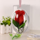 10Pcs Transparent Hollow Oval Ornaments Balls Plastic Egg Shaped Balls Preserved Flower Easter Decoration