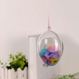 10Pcs Transparent Hollow Oval Ornaments Balls Plastic Egg Shaped Balls Preserved Flower Easter Decoration - 45-Degree Angle