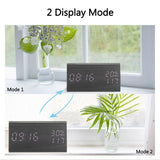 Wooden Alarm Clock, Wood LED Digital Desk Clock With Time Temperature Adjustable Brightness - Extra Image