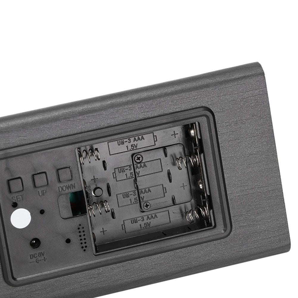 Wooden Alarm Clock, Wood LED Digital Desk Clock With Time Temperature Adjustable Brightness