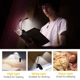 Reading Light, 14 LED USB Rechargeable and Eyecare Book Light, Flexible Clip Reading Lamp - Rear View