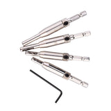4pcs Hex Shank Self Centering Drill Bit Set Door Window Hinge Hole Puncher Woodworking Tool