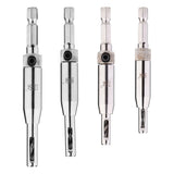 4pcs Hex Shank Self Centering Drill Bit Set Door Window Hinge Hole Puncher Woodworking Tool - Close-Up Angle