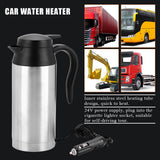 Portable 750ml 24V Travel Car Truck Kettle Water Heater Bottle for Tea Coffee Drinking - Side View