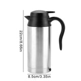 Portable 750ml 24V Travel Car Truck Kettle Water Heater Bottle for Tea Coffee Drinking - Rear View