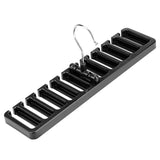 10 Slot Tie Belt Scarf Rack Organizer Sturdy Plastic Closet Wardrobe Space Saver Black - Side View