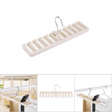 10 Slot Tie Belt Scarf Rack Organizer Sturdy Plastic Closet Wardrobe Space Saver Beige - Extra Image